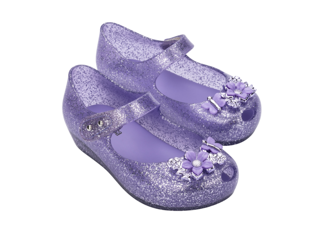 MINI MELISSA ULTRAGIRL CHROME FLOWER BB – LILAC CLEAR GLITTER
