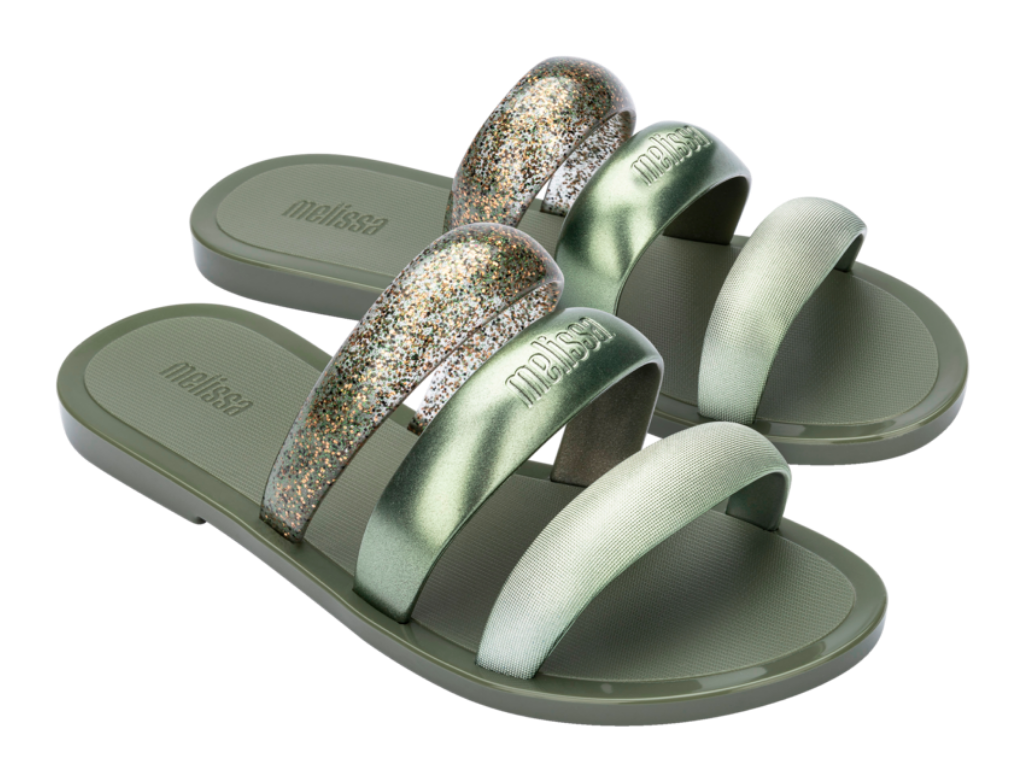 MELISSA ECLIPSE SLIDE AD – GLITTER/GREEN