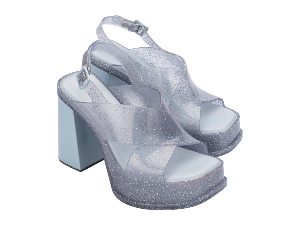 MELISSA DANCE HEEL AD – GLITTER CLEAR /BLUE