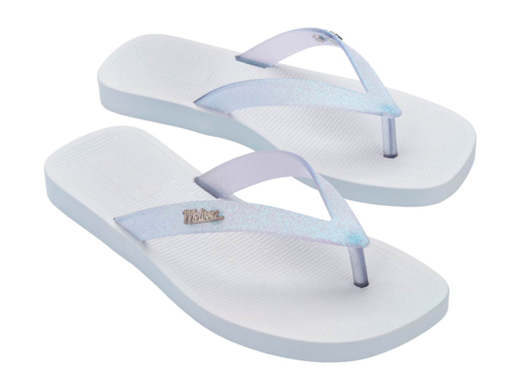 MELISSA SUN LONG BEACH II AD – WHITE/GLITTER CLEAR