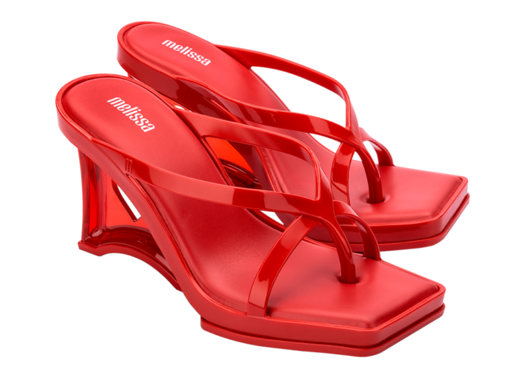 MELISSA GLASS HEEL AD – RED