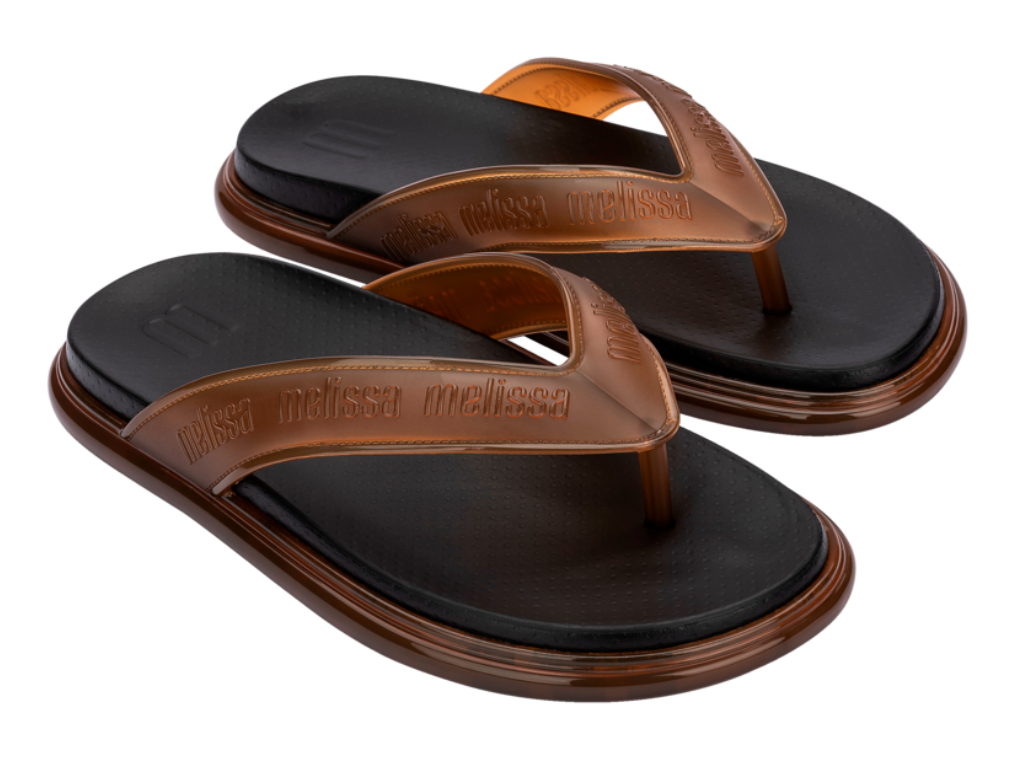 MELISSA M LOVER PLUS FLIP FLOP AD – TRANSPARENT BROWN/BLACK