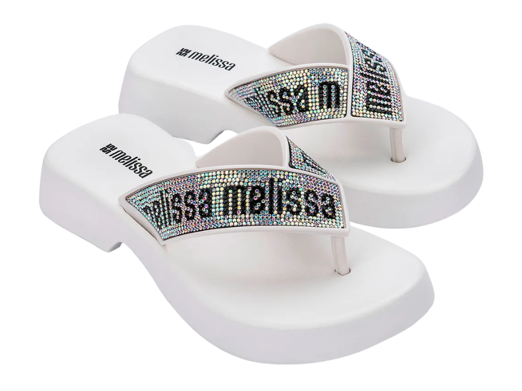 MELISSA FLATFORM M LOVER DELUXE AD – BRANCO/CRISTAL