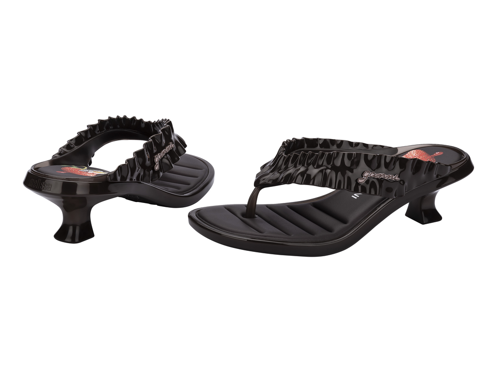 MELISSA THONG KITTEN HEEL + GANNI AD