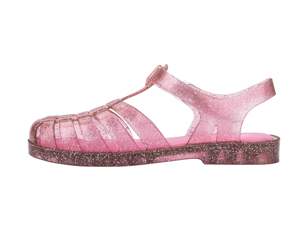 Pink glitter 2025 jelly shoes