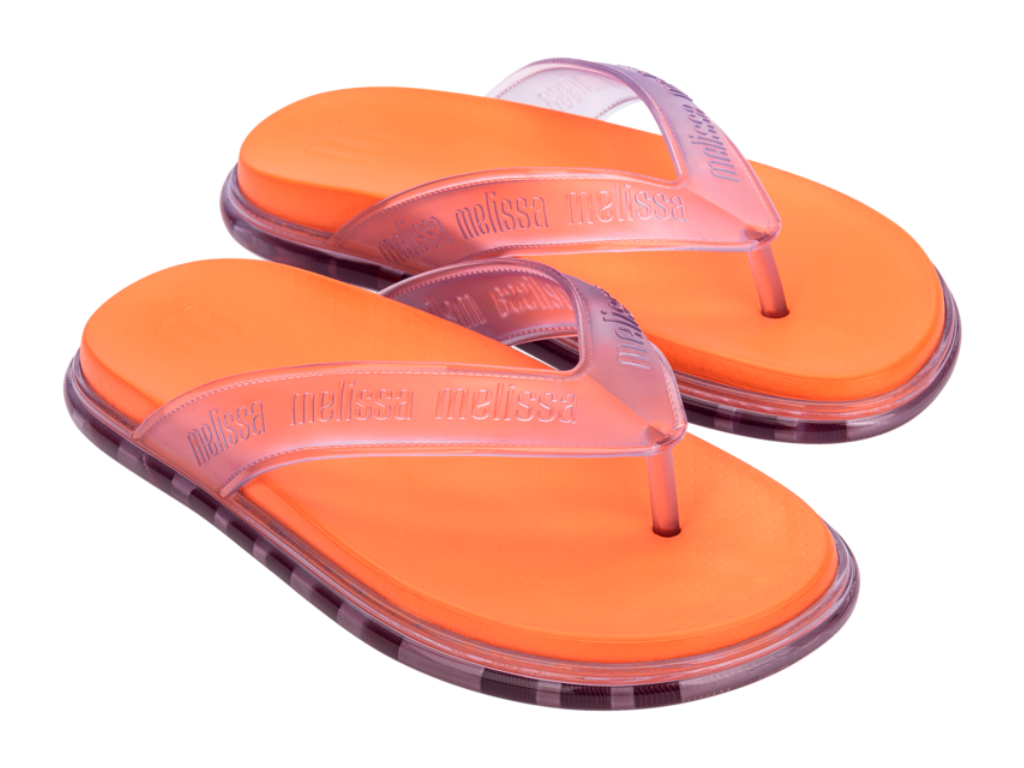 MELISSA M LOVER PLUS FLIP FLOP AD – CLEAR/ORANGE