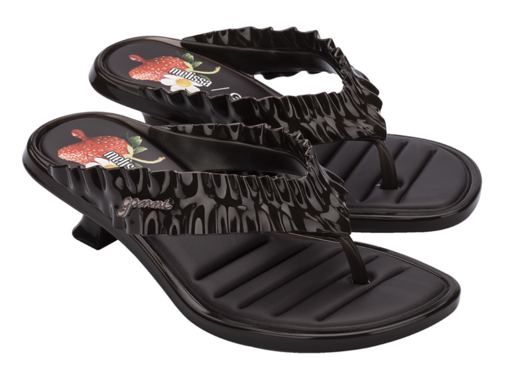 MELISSA THONG KITTEN HEEL + GANNI AD