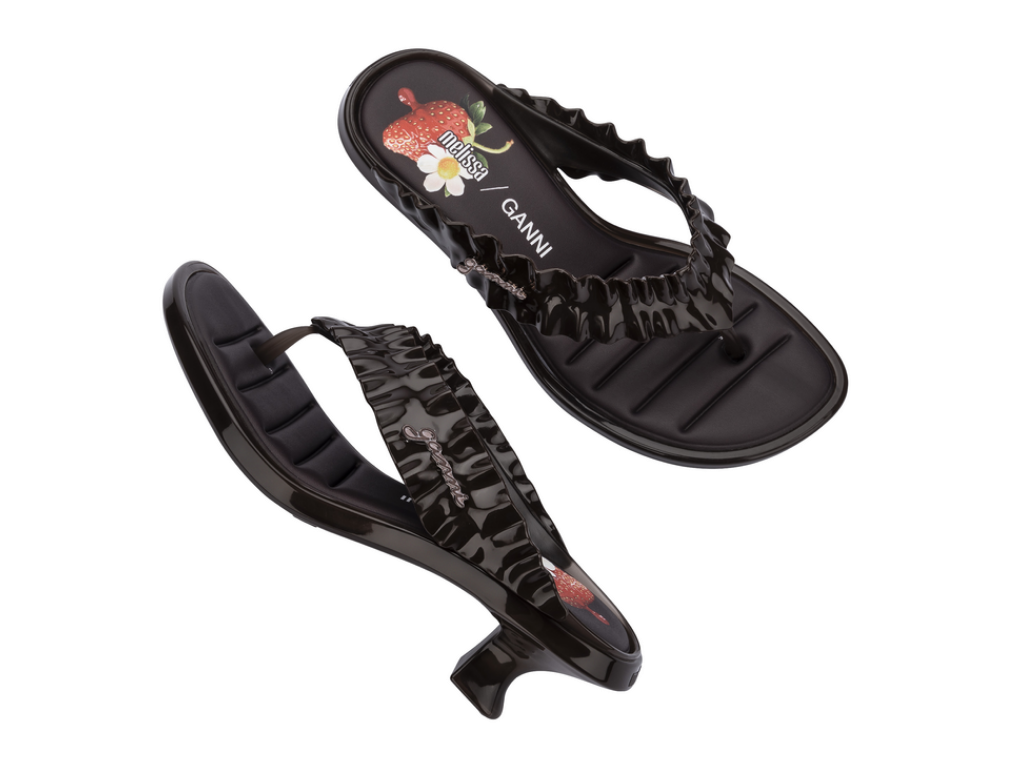 MELISSA THONG KITTEN HEEL + GANNI AD