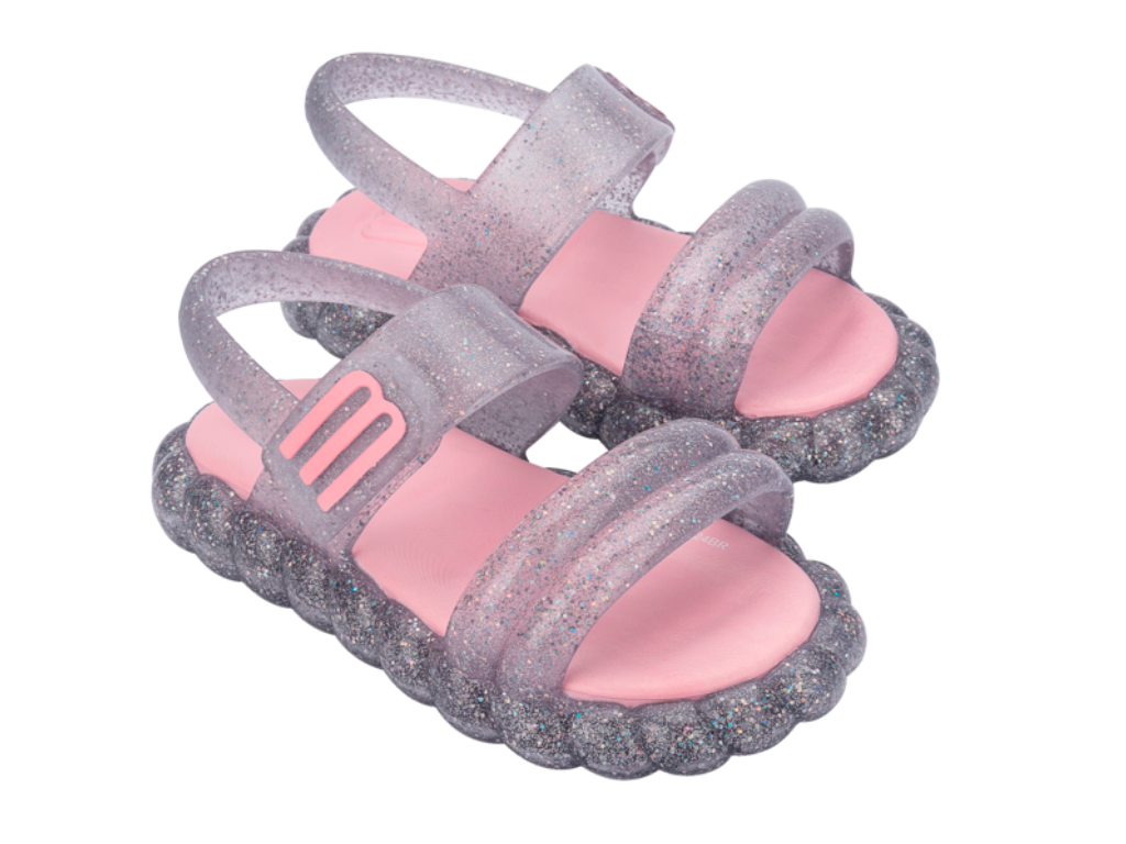 MINI MELISSA BUBBLE TECH SANDAL BB – GLITTER TRANSP/PINK