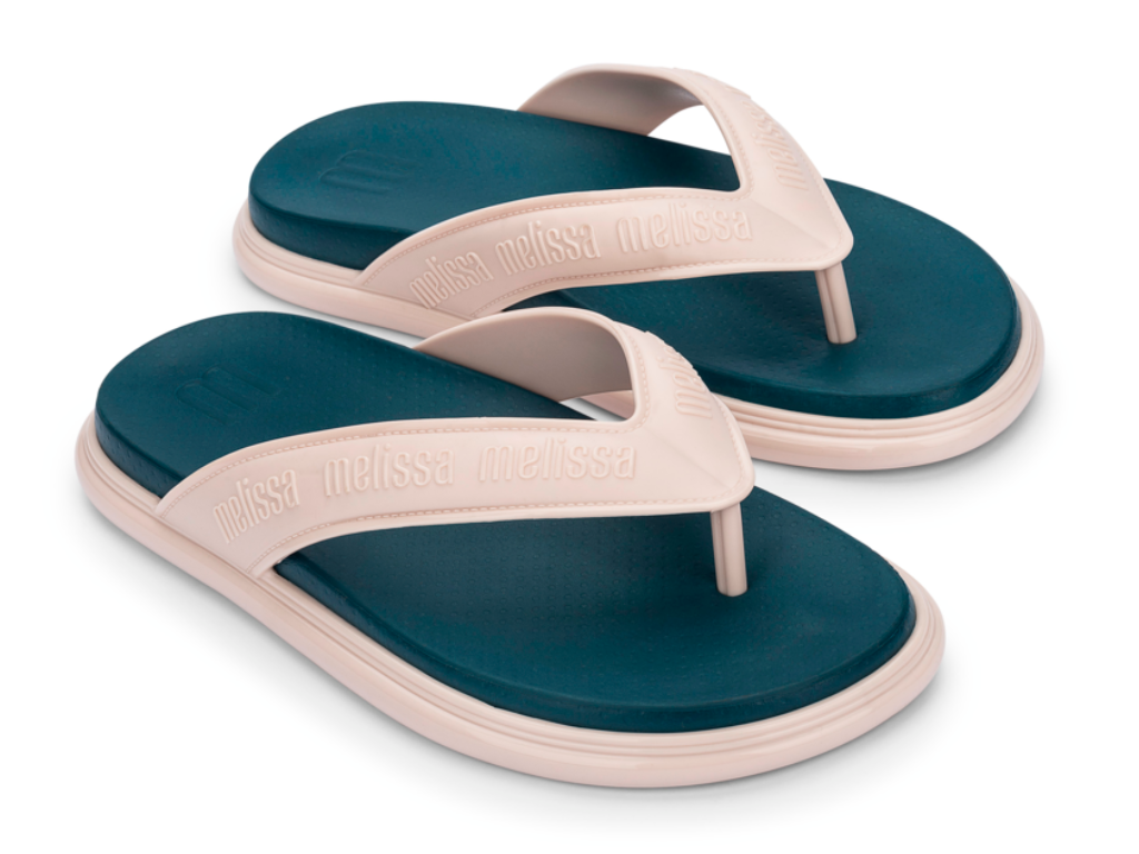 MELISSA M LOVER PLUS FLIP FLOP AD – BEIGE/BLUE