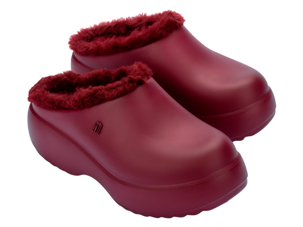 MELISSA FREE CLOG FLUFFY PLATFORM AD – RED