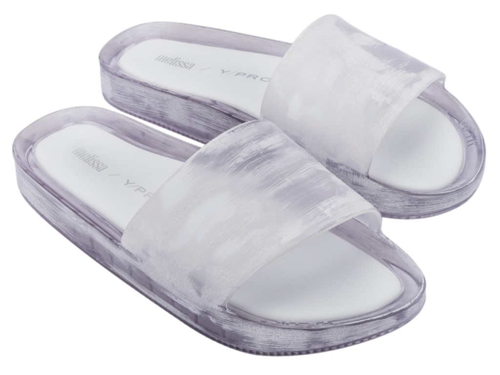 MELISSA BEACH SLIDE + Y.PROJECT AD – CLEAR/WHITE