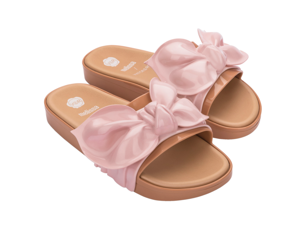 MELISSA BEACH SLIDE NEXT GEN TIE + VIKTOR AND ROLF – BEIGE/PINK