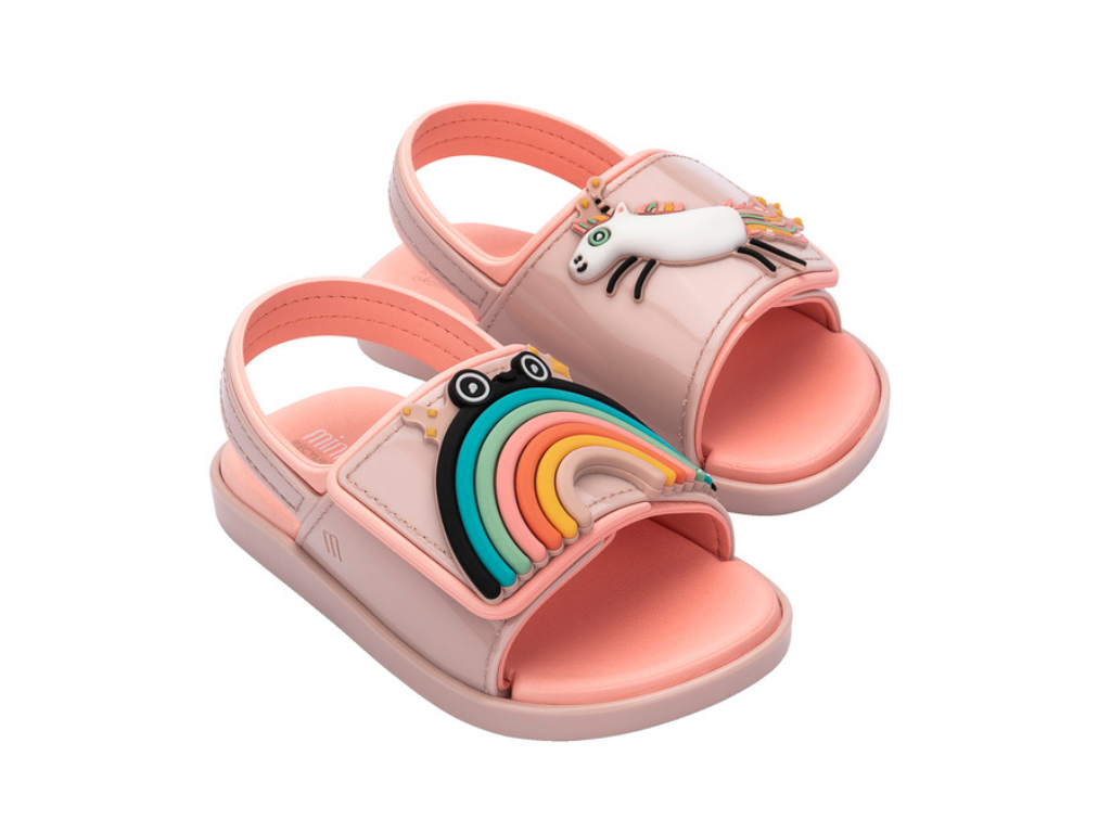 Mini melissa beach slide 2025 sandal rainbow